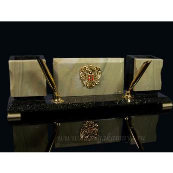 1315502 Письм.прибор змеевик,офиокальцит 29*8*9см