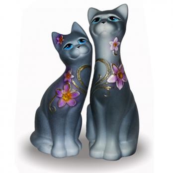 145-Фигурка интерьерн.Кошка серая, 23см
