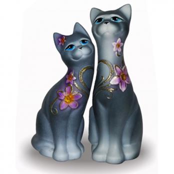 146-Фигурка интерьерн.Кот серый, 26см