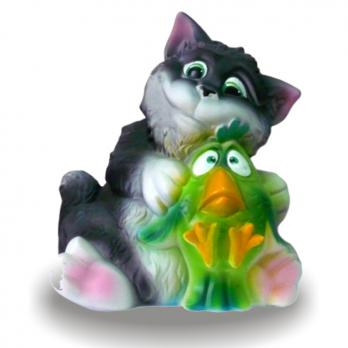 27-Копилка Кот с птичкой, 23см