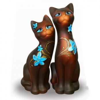 299-Фигурка интерьерн.Кошка коричневая, 23см