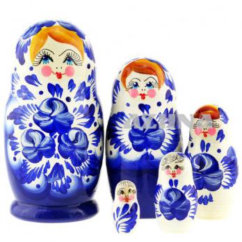 MS0502Bak-01 Матрешка 5мест Гжель