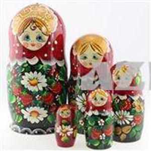 MS0504akojV-01 Матрешка 5 мест ягоды красн.плат.