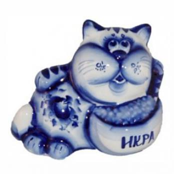 1051 Кот гжель 13см