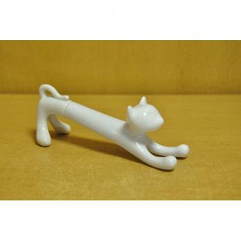 318-1 Ручка-игрушка Кошечка белая