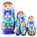 MS0503poli-05 Матрешка 5мест ромашки синяя