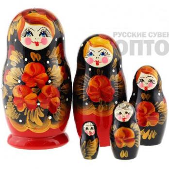 MS0502BakO-02 Матрешка 5м черно-красная золото