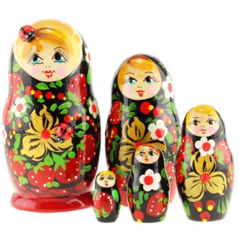 MS0502konM-01 Матрёшка 5м сувенирка с божьей коров