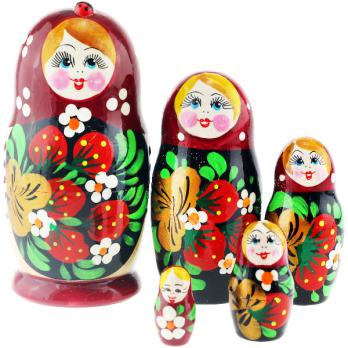 MS0502NazT-04 Матрешка  5м бордовый платок ягоды