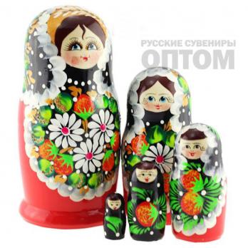 MS0503a-sokN-04 Матрёшка 5м платье горош крас-черн