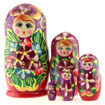 MS0503pisk-04 Матрёшка 5м сиреневый сарафан красна