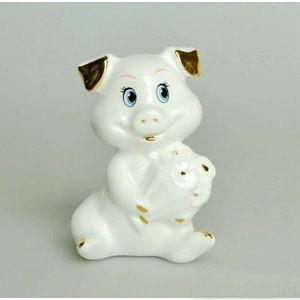 DIN 3118 Свинка с букетом 4,8*4,6*7см