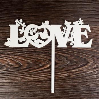 Тсв17-02-0303 Топпер свадебный "Love" (шир.17,5см;