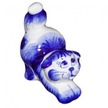 Кошка гжель 8.5 см, арт 1020