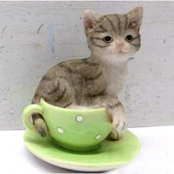 KEN78327 (4) Котенок в чашке 7*7*9см