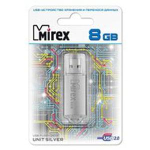 Флэш-диск Mirex 08Gb UNIT Silver (10/50/5000)