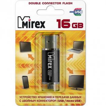 Флэш-диск Mirex 16Gb SMART Black 2 коннектора