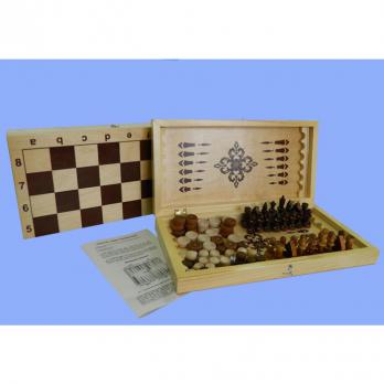 Игра 3 в 1 нарды, шашки, шахматы НШ-2