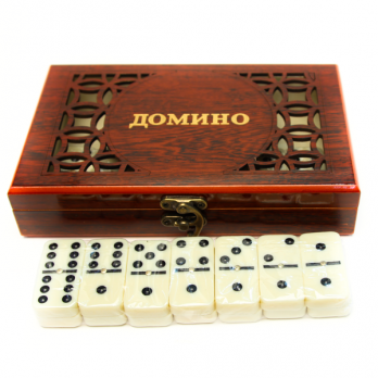 К8081 Домино в деревянной шкатулке 20*12*4 см
