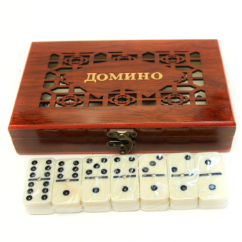 К8082 Домино в деревянной шкатулке 20*12*4 см