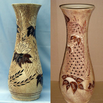 ваза напольная осень шамот резка
