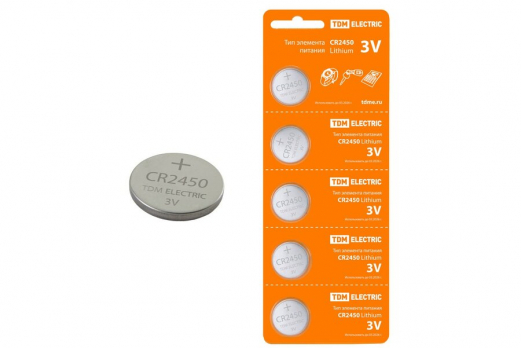Элемент питания TDM CR2450 Lithium 3V BP-5