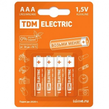 Элемент питания TDM LR03 AAA Alkaline 1,5V BP-4