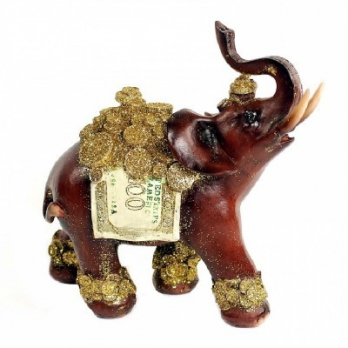 EPW 31578 слон с деньгами 15,2*7*15,2см