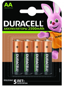 аккумулятор Duracell HR6-4BL 2400mAh/2500mAh предзаряженные