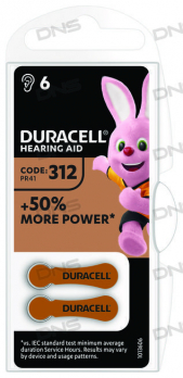 Батарейки  Duracell ZA312-6BL