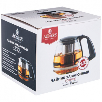 884-039 ЧАЙНИК ЗАВАРОЧНЫЙ AGNESS С ФИЛЬТРОМ 750 МЛ., FORTUNE 