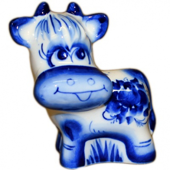 Фигурка корова Гжель, 9 см, 2817	