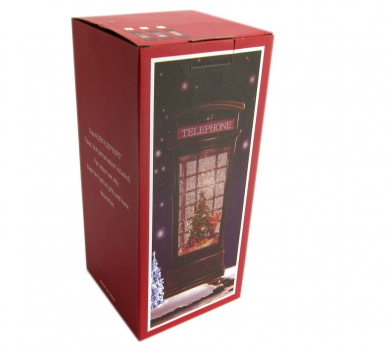 К20373 Фонарь новогодний Таксофон (музыкальный на батарейках) 25*10*10 см(12)