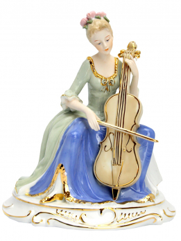 К30171 Дама с виоланчелью 25 см (фарфор)