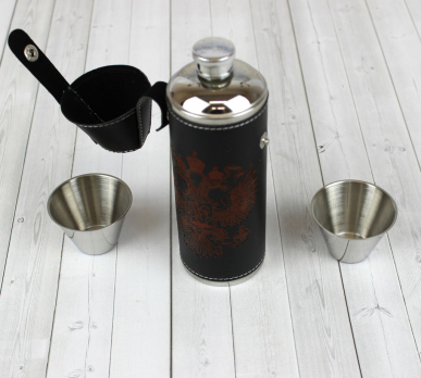 Набор фляжка+2 стакана GT-9OZ