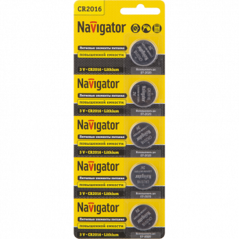 .Navigator NBT-CR2016-BP5 литиевые 94 763 (кратно 5)																			