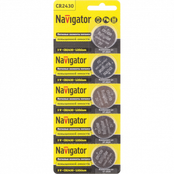 .Navigator NBT-CR2430-BP5 литиевые 94 781 (кратно 5)																			