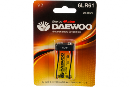 Daewoo 6LR61 ENERGY Alkaline 2021 BL-1 (кратно 1)																			
