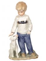 К30850 Статуэтка Мальчик с собакой 22 см(HW-A-17)