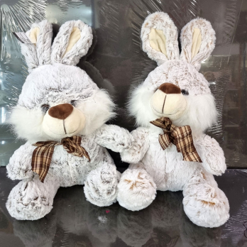 Игрушка мягконабивная Заяц с бантом 40 см