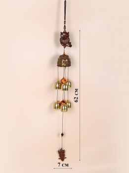 К30968 Подвесные колокольчики фен-шуй с совой (металл)