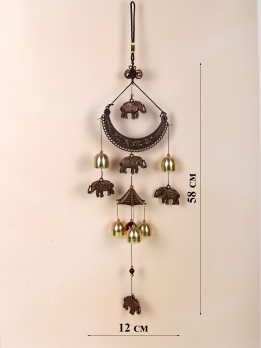 К30976 Подвесные колокольчики фен-шуй пагода с слонами  (металл)