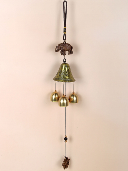 К30969 Подвесные колокольчики фен-шуй с слоном (металл)