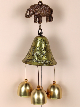 К30969 Подвесные колокольчики фен-шуй с слоном (металл)