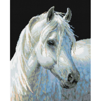 665649 Алмазная мозаика на подрамнике 40х50 Белый конь / GA72543 