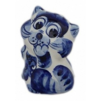Кошка гжель 6.5 см, арт 1096	