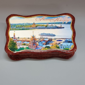 5463/2 Шкатулка лаков.Волна18*11 с видами города