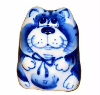 Кот гжель 4 см, арт 1086