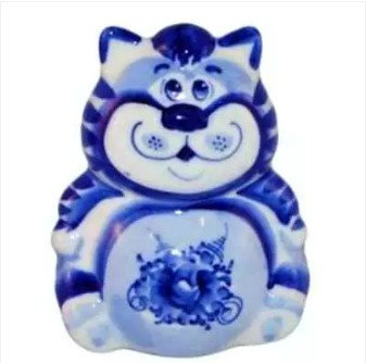 Кот гжель 9.5 см, арт 1035