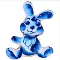 Заяц гжель, 6.5 см, 3046